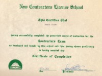 Contractors Licensing School Certification_April 1983